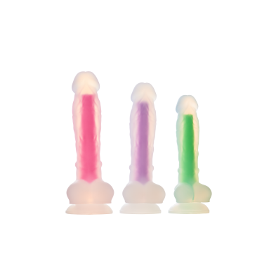 RADIANT SOFT SILICONE GLOW IN THE DARK DILDO LARGE PINK